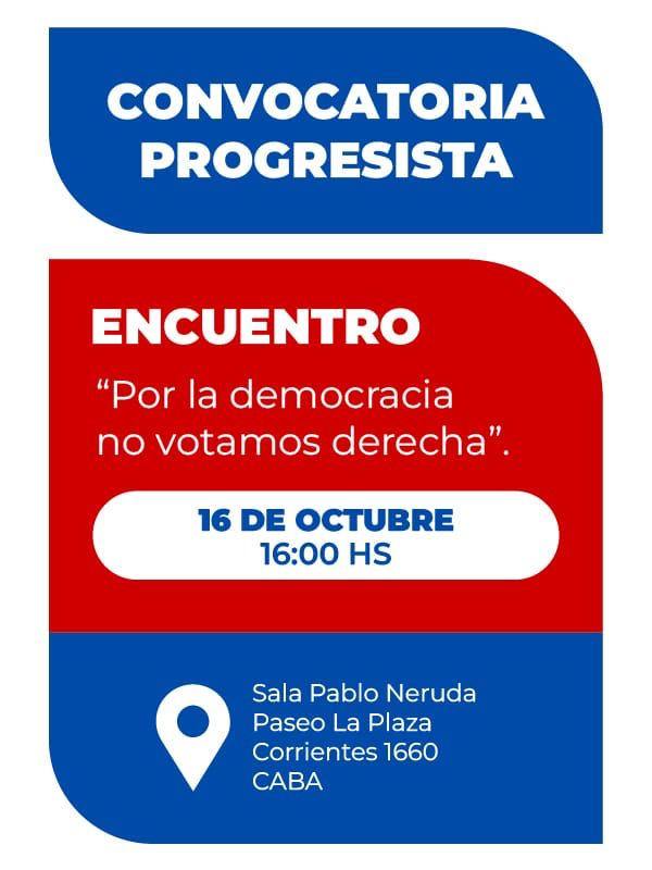 Referentes de distintos espacios convocan a un acto “Por la Democracia: No a la Derecha”